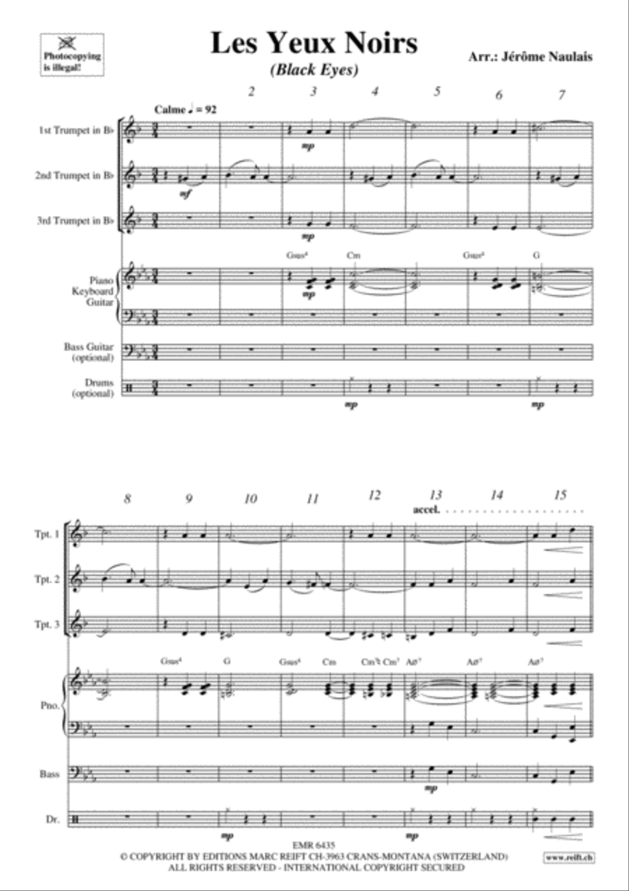 Les Yeux Noirs Trumpet Trio scores gallery preview page 3
