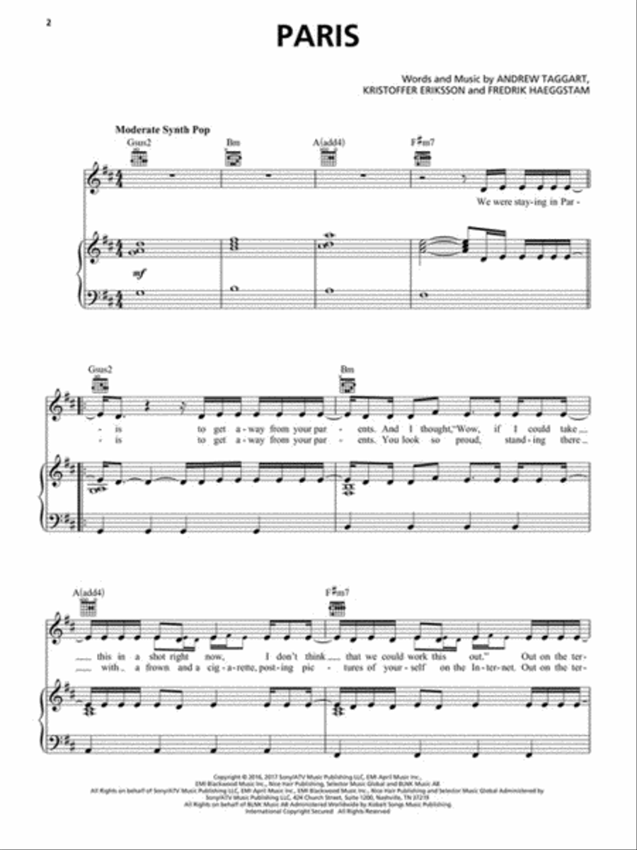Paris Paris Piano, Vocal, Guitar scores gallery preview page 2