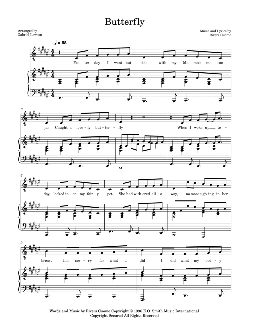 Butterfly Voice scores gallery preview page 1