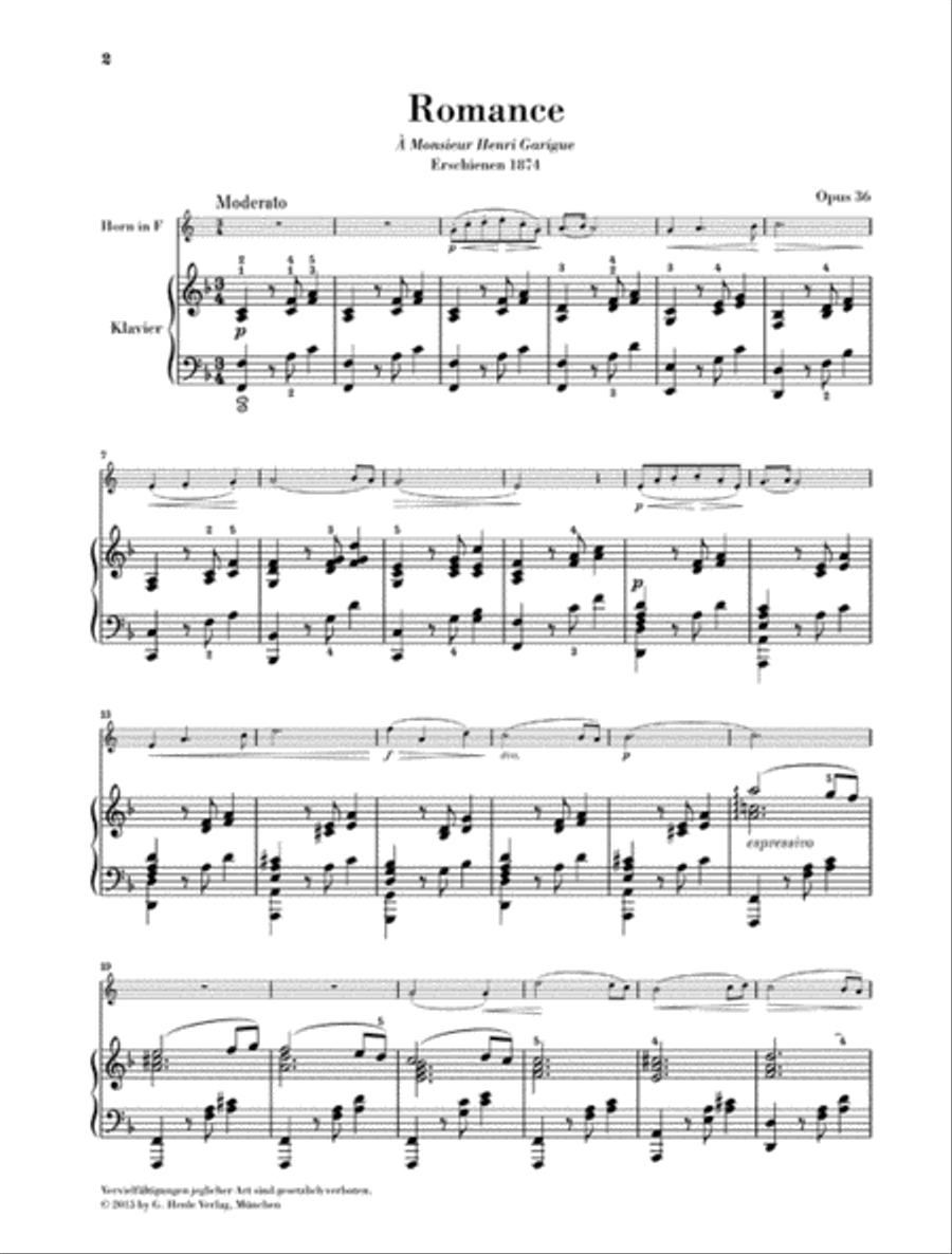 Camille Saint-Saëns – Romances for Horn and Piano Horn scores gallery preview page 3