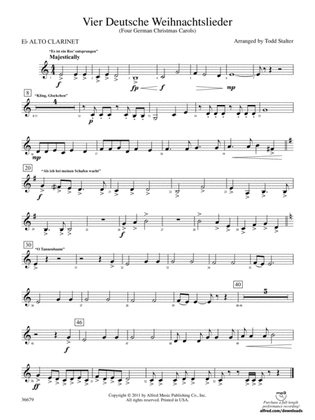 Vier Deutsche Weihnachtslieder: (wp) E-flat Alto Clarinet