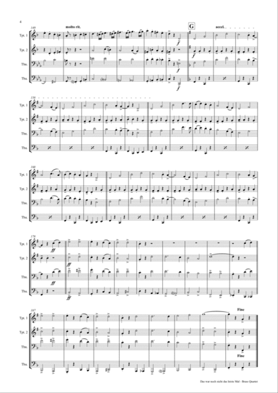 Das war noch nicht das letzte Mal - German Polka - Oktoberfest - Brass Quartet Brass Quartet scores gallery preview page 4