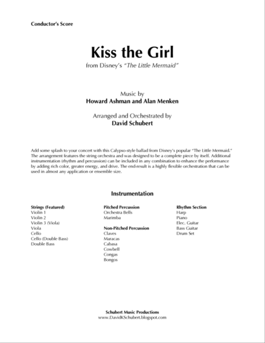 Kiss The Girl - Score Only String Orchestra scores gallery preview page 2
