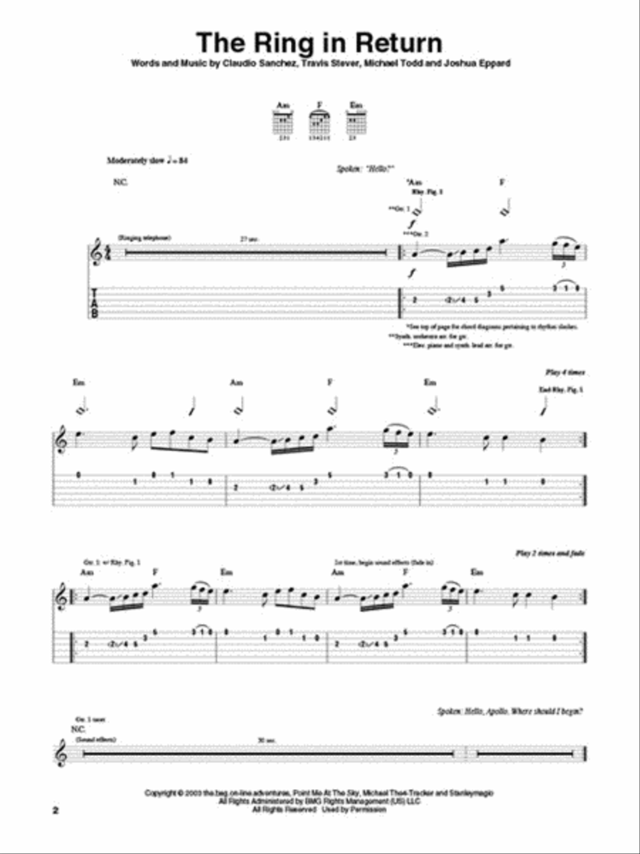 Coheed and Cambria – In Keeping Secrets of Silent Earth: 3 Electric Guitar scores gallery preview page 3