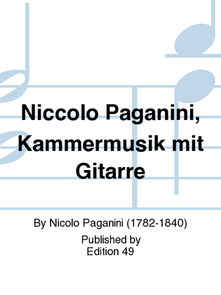 Book cover for Niccolo Paganini, Kammermusik mit Gitarre