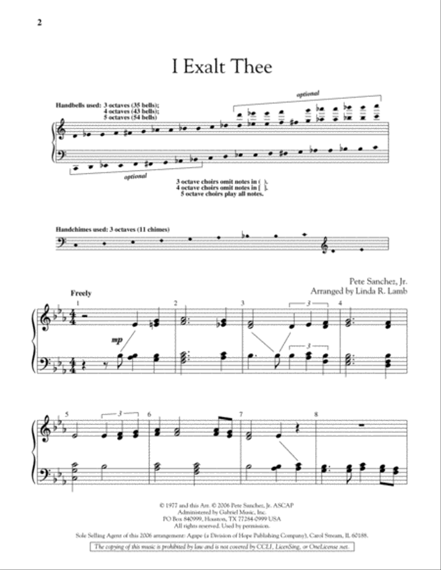 I Exalt Thee 5-Octaves scores gallery preview page 2