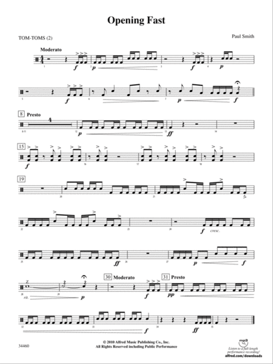 OPENING FAST/PERC ENS: 5th Percussion Percussion Ensemble scores gallery preview page 1