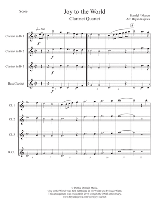 Joy to the World - Clarinet Quartet