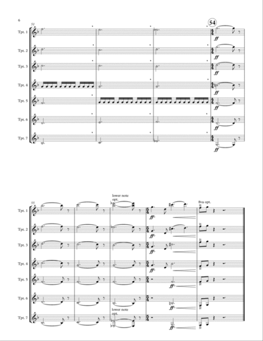 Fanfare in a Blue Pilu - Trumpet Ensemble (Septet) Brass Ensemble scores gallery preview page 6