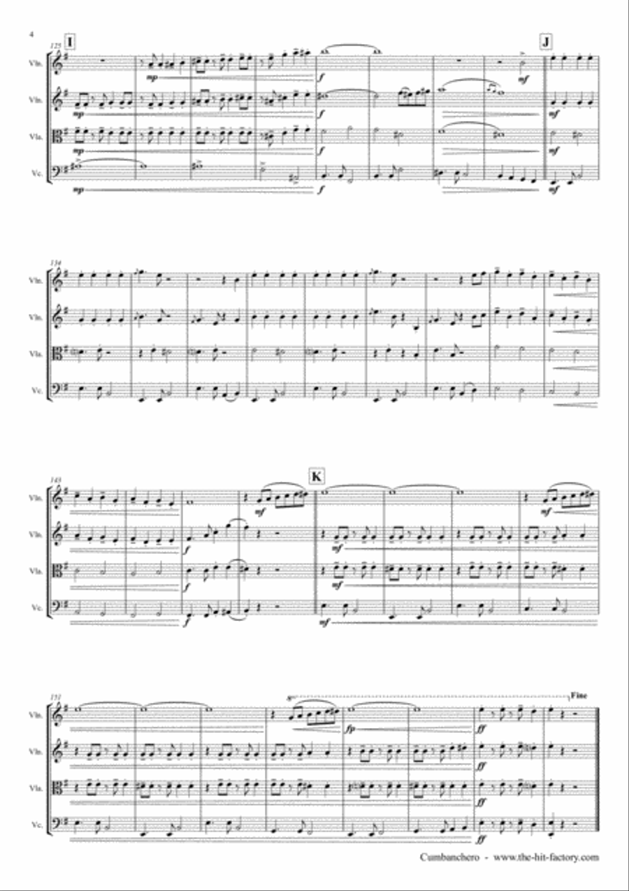 El Cumbanchero String Quartet scores gallery preview page 4