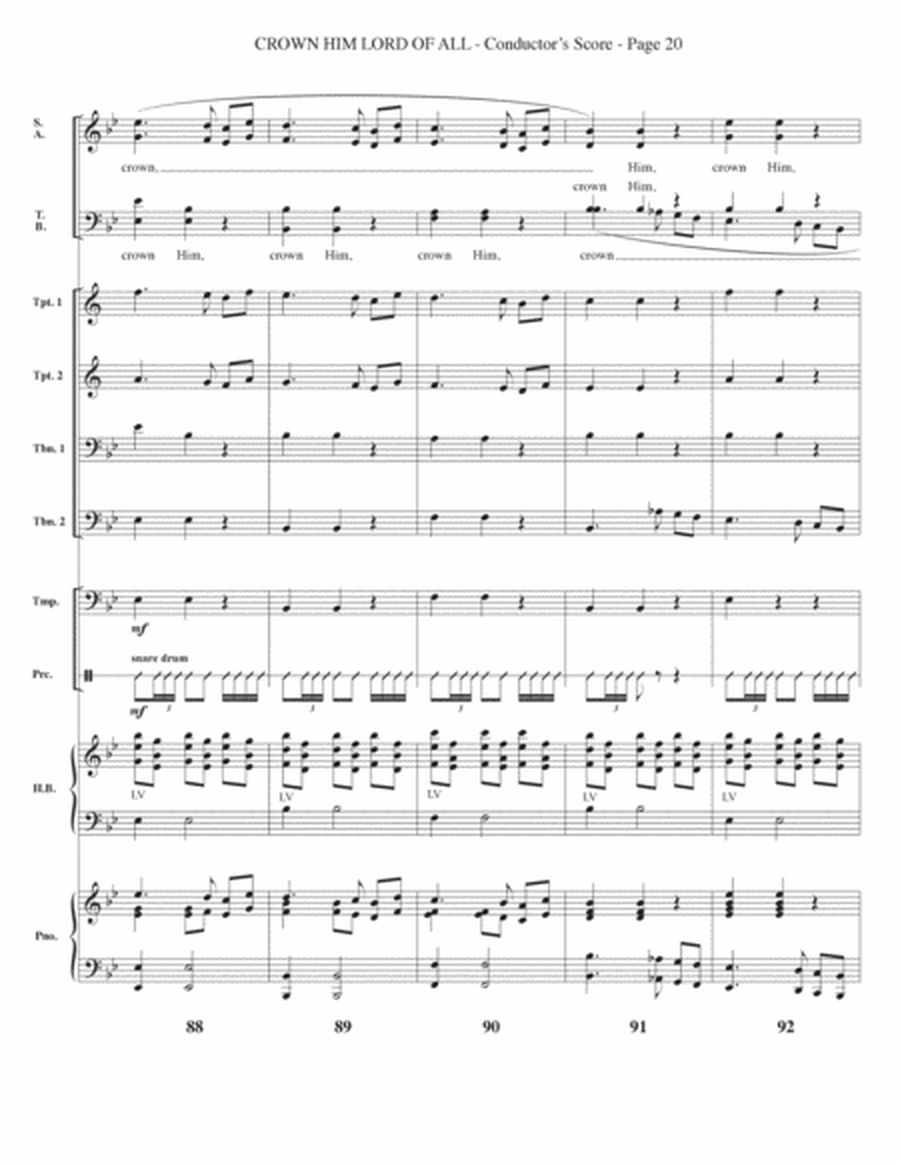 Crown Him Lord Of All (A Concerto on "All Hail The Power Of Jesus' Name") (Brass) - Full Score