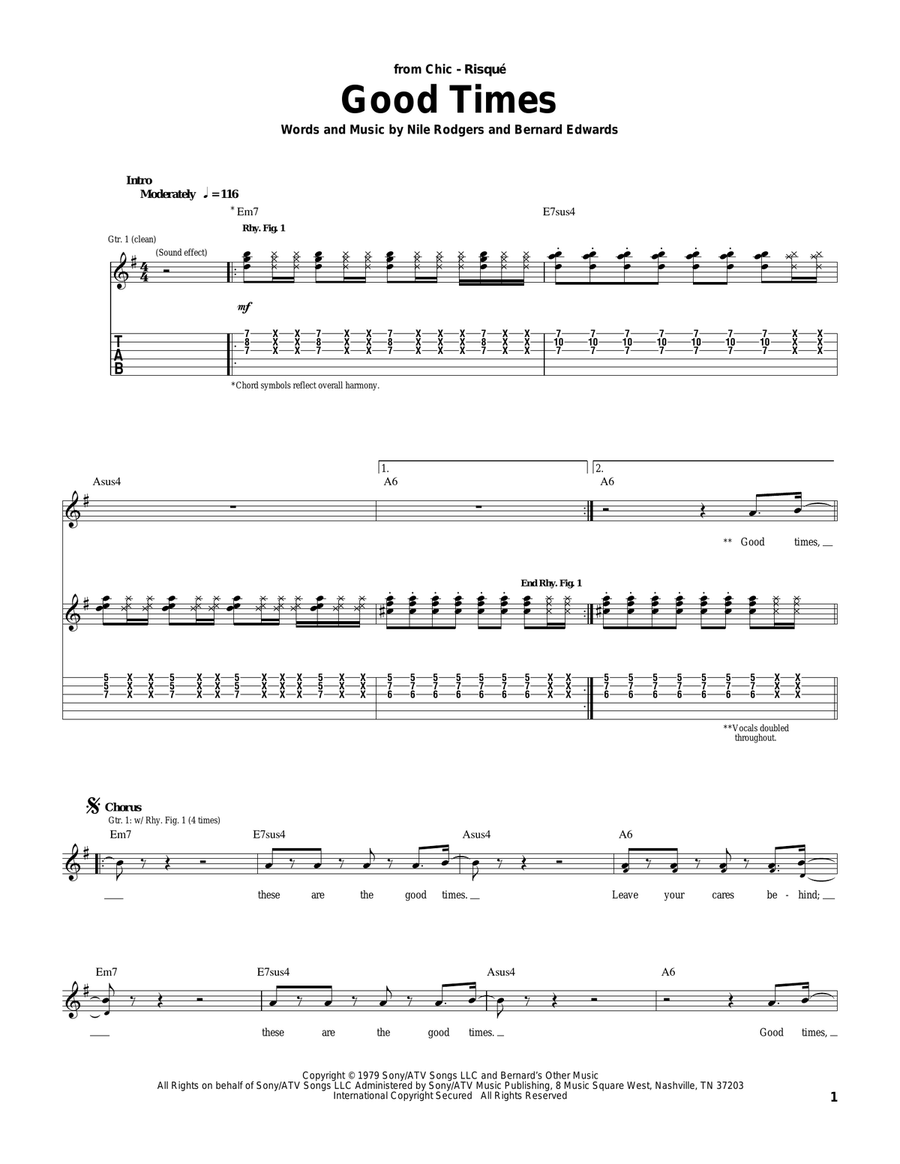 Good Times Good Times Acoustic Guitar scores gallery preview page 1