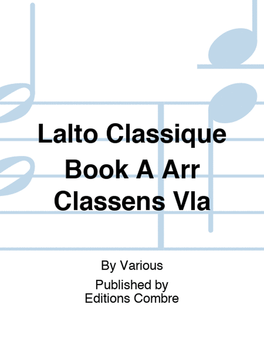 Lalto Classique Book A Arr Classens Vla
