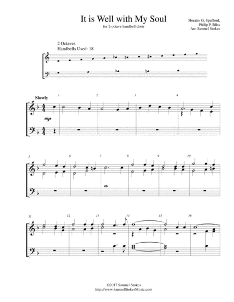 It is Well with My Soul - for 2-octave handbell choir 2-Octaves scores gallery preview page 1