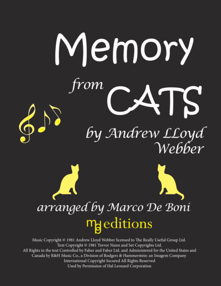 Memory (Memories) from Cats (Easy Piano) image number null