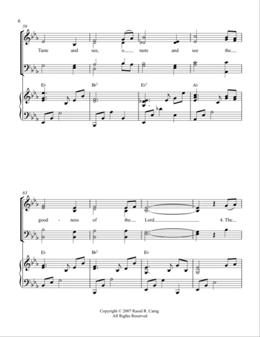 Taste and See (Psalm 34) Taste and See (Psalm 34) 4-Part scores gallery preview page 6