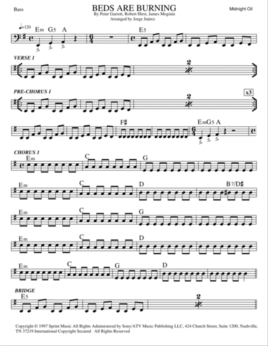Beds Are Burning Beds Are Burning Tenor Saxophone scores gallery preview page 4