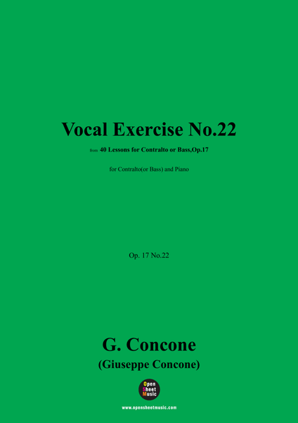 G. Concone-Vocal Exercise No.22,for Contralto(or Bass) and Piano image number null