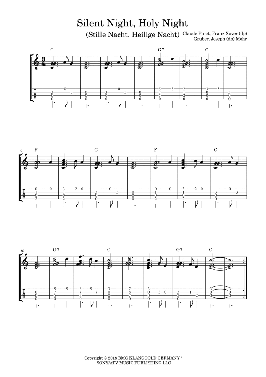 Stille Nacht, Heilige Nacht Ukulele scores gallery preview page 1
