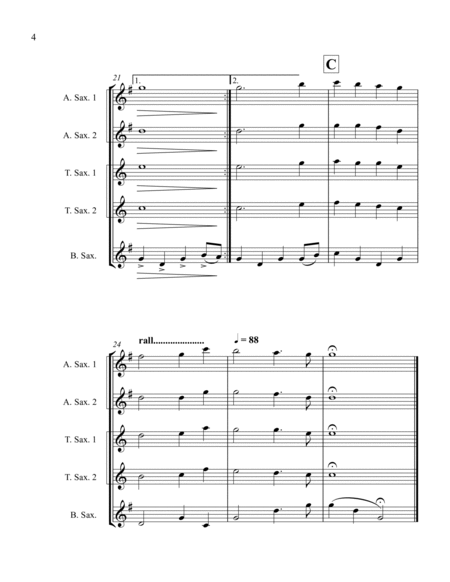 O Come, all ye Faithful - Saxophone Quintet image number null