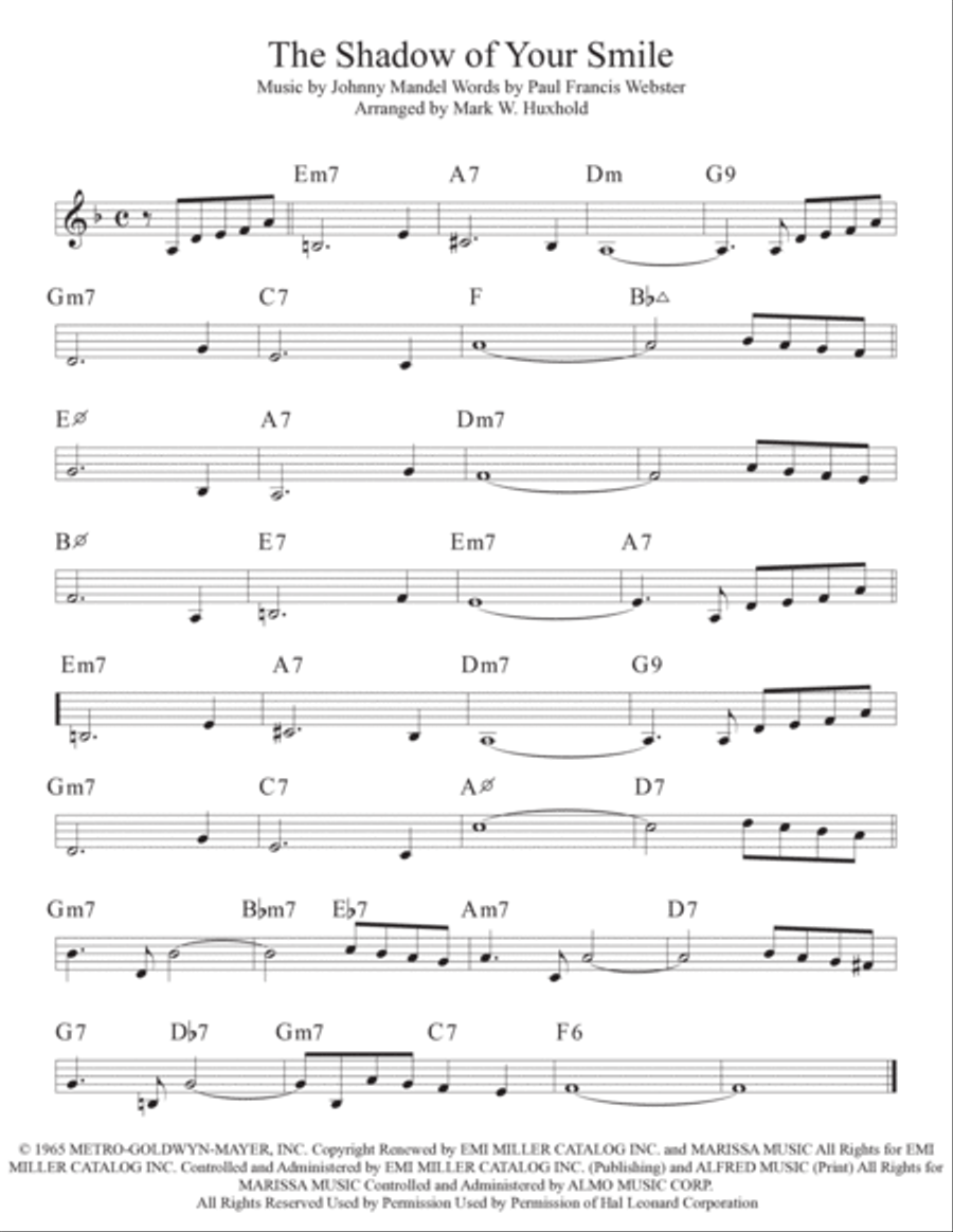 The Shadow Of Your Smile Piano scores gallery preview page 2
