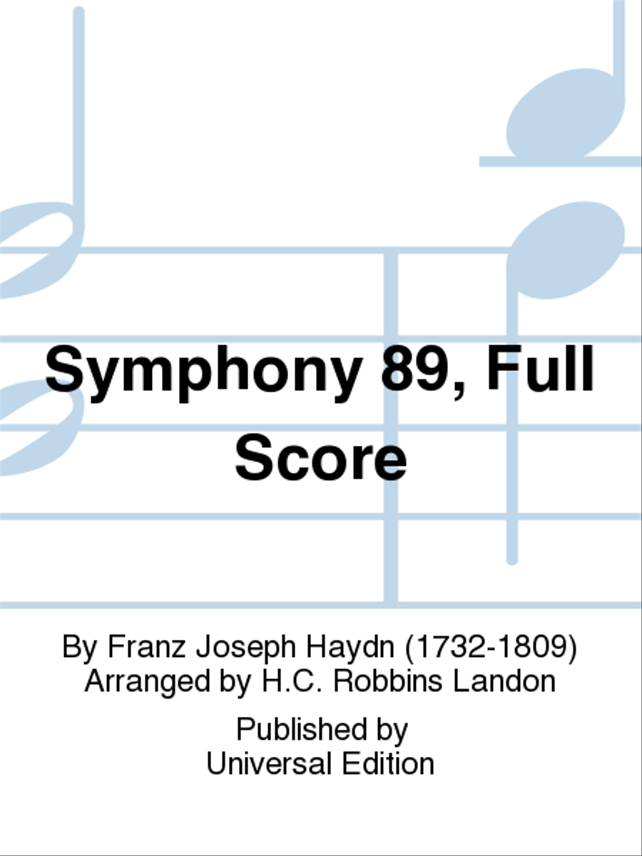Symphony 89, Full Score Symphony 89, Full Score Orchestra scores gallery preview page 1