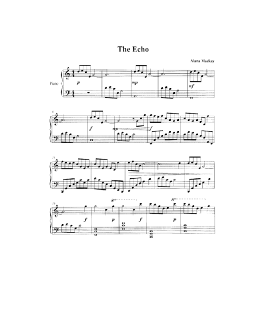 The Echo Piano Solo scores gallery preview page 1