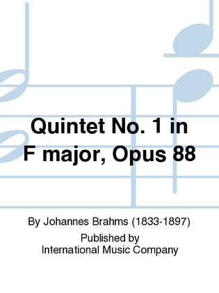 Book cover for Quintet No. 1 In F Major, Opus 88 (With 2 Violas)