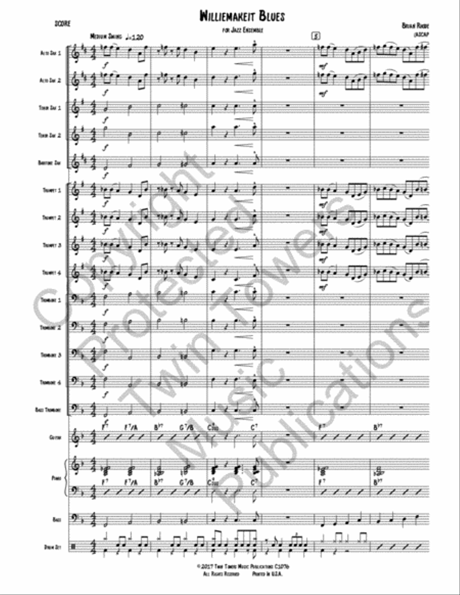 Williemakeit Blues Williemakeit Blues Jazz Ensemble scores gallery preview page 2