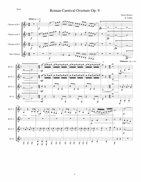 Berlioz - Roman Carnival - Clarinet Quartet image number null