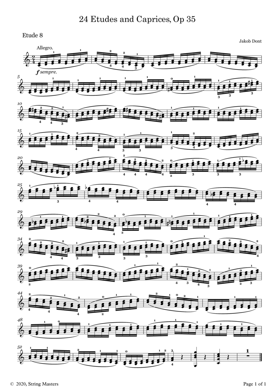 DONT 24 Etudes and Caprices Op35, for Violin No 08