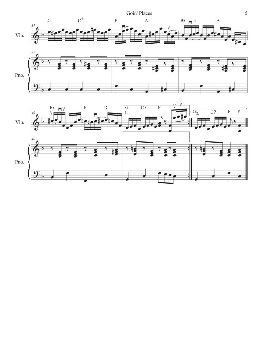 Goin' Places for Fiddle and piano Violin Solo scores gallery preview page 5