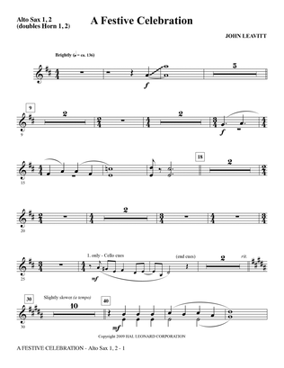 A Festive Celebration - Alto Sax 1,2 (double Horn 1,2)