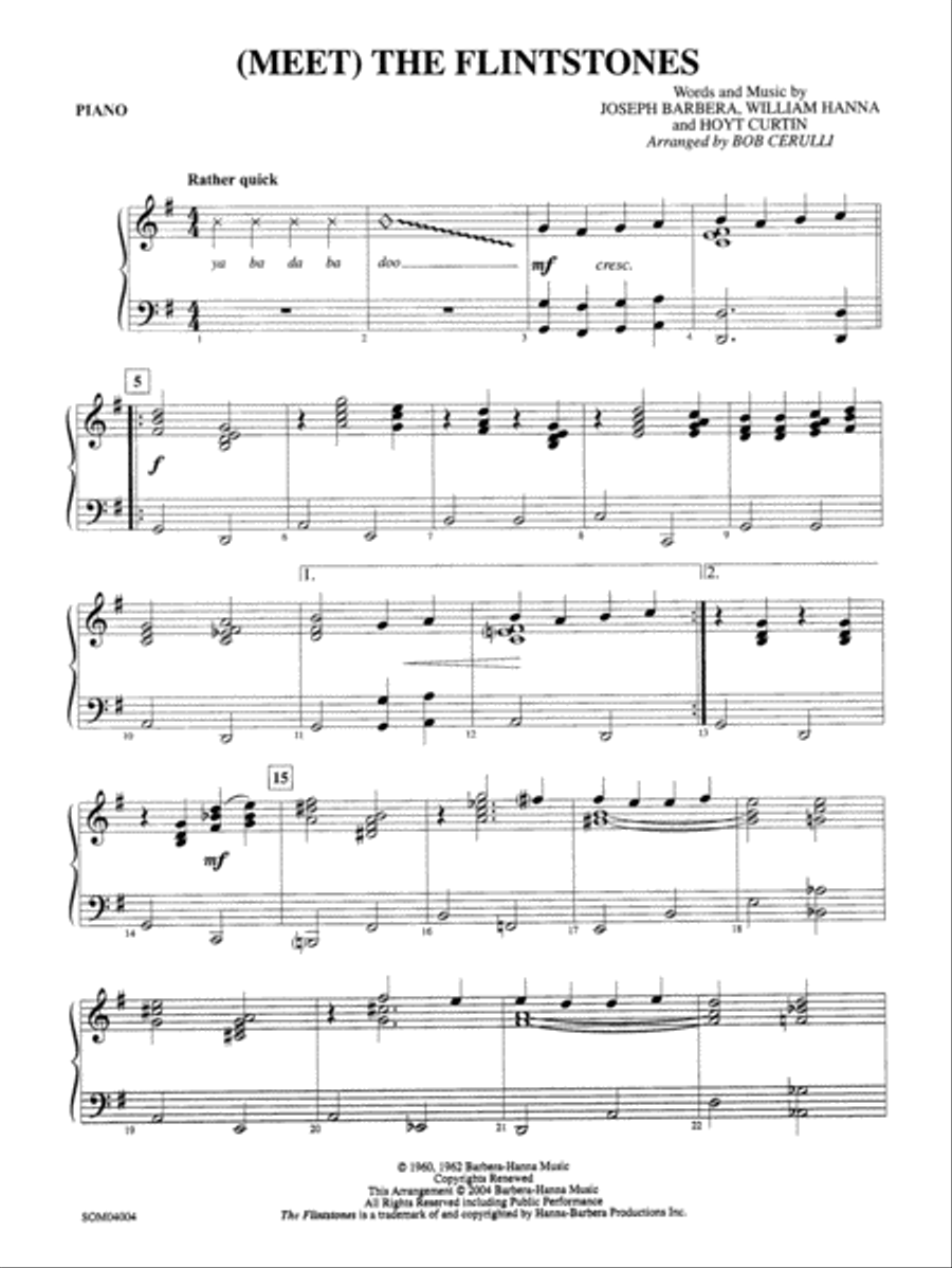 (Meet) The Flintstones: Piano Accompaniment Orchestra scores gallery preview page 1