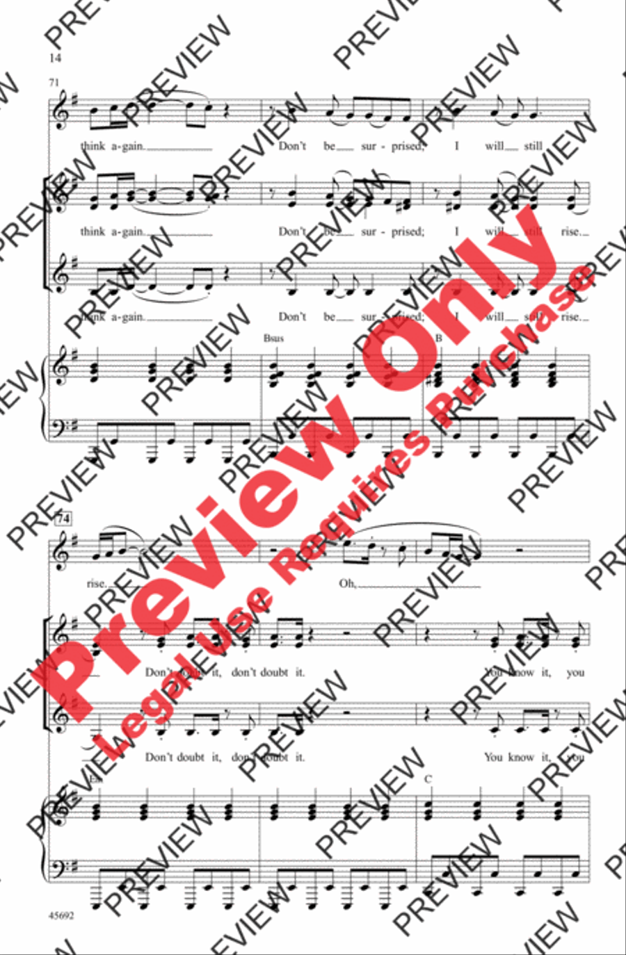 Rise Rise Women's Choir scores gallery preview page 13