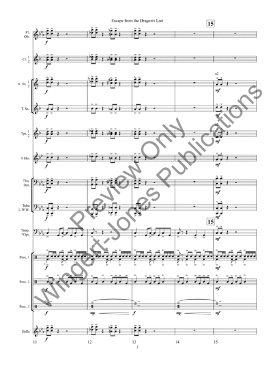Escape from the Dragons Lair Concert Band scores gallery preview page 7