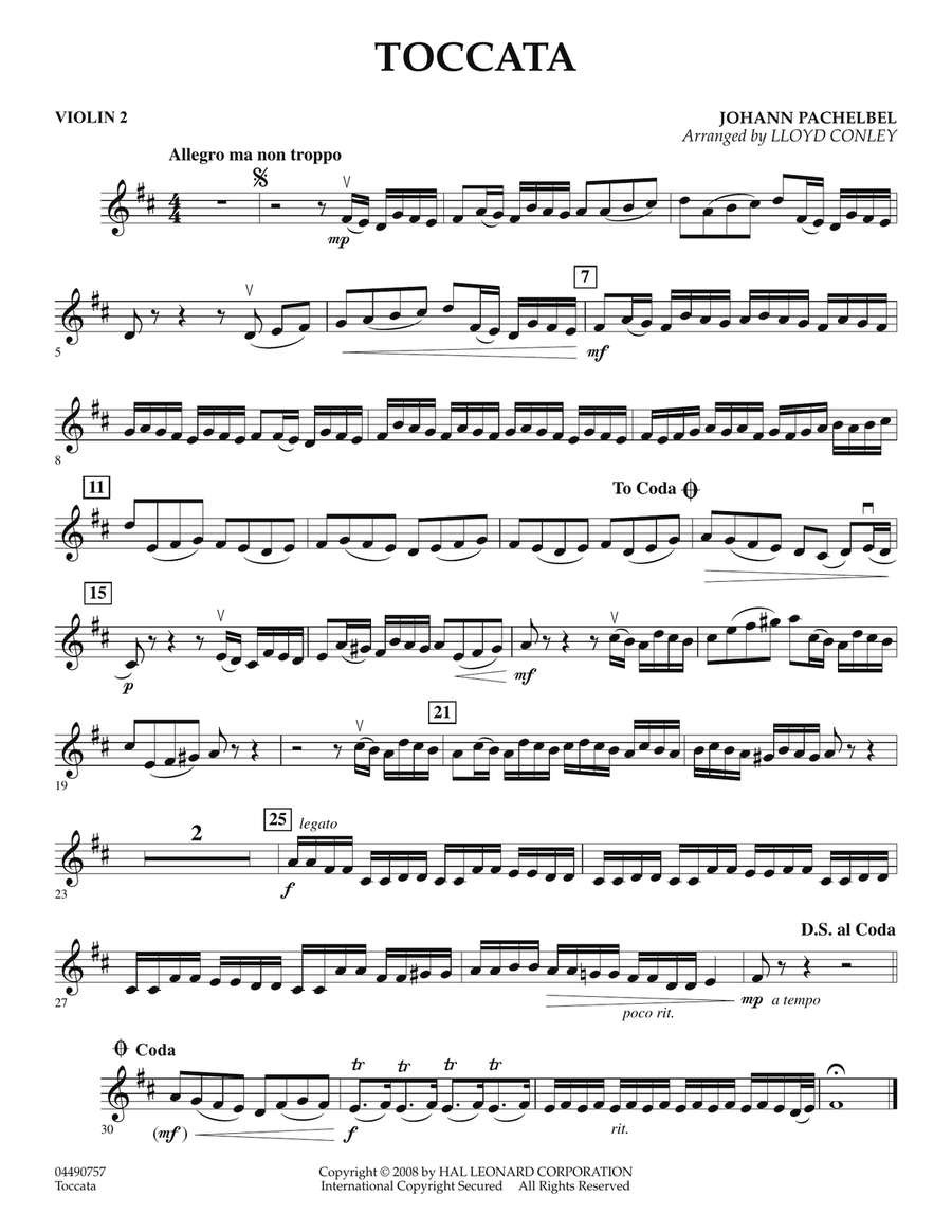 Toccata - Violin 2 Orchestra scores gallery preview page 1