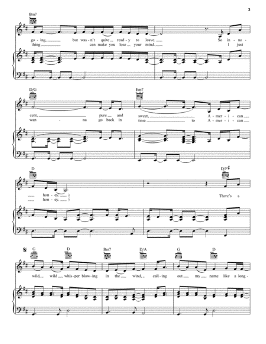 American Honey American Honey Piano, Vocal, Guitar scores gallery preview page 3