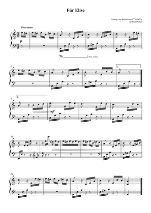 Für Elise, Bagatelle N.º 25 in A minor, WoO 59 Bia 515