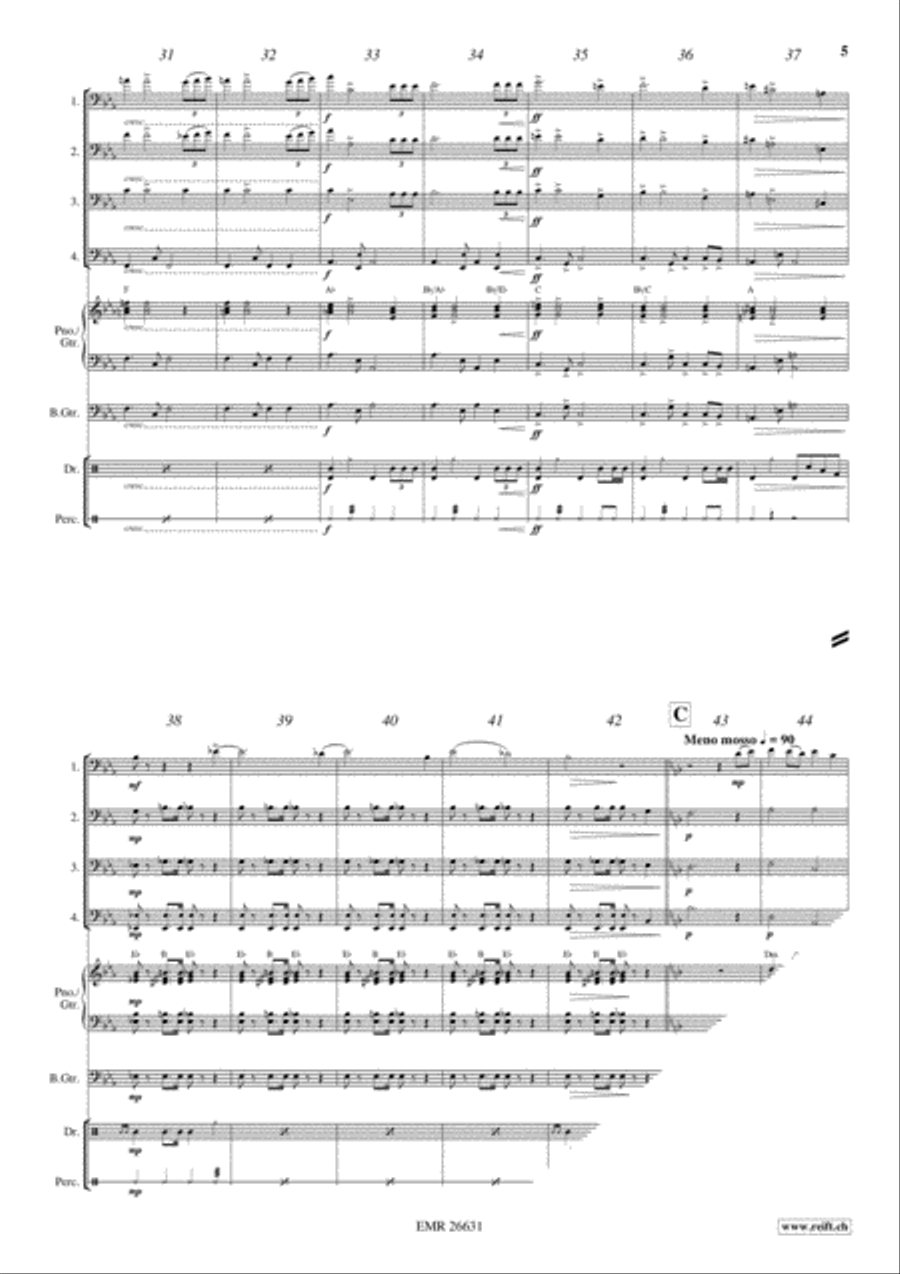 Ceremonial Procession Trombone Quartet scores gallery preview page 5