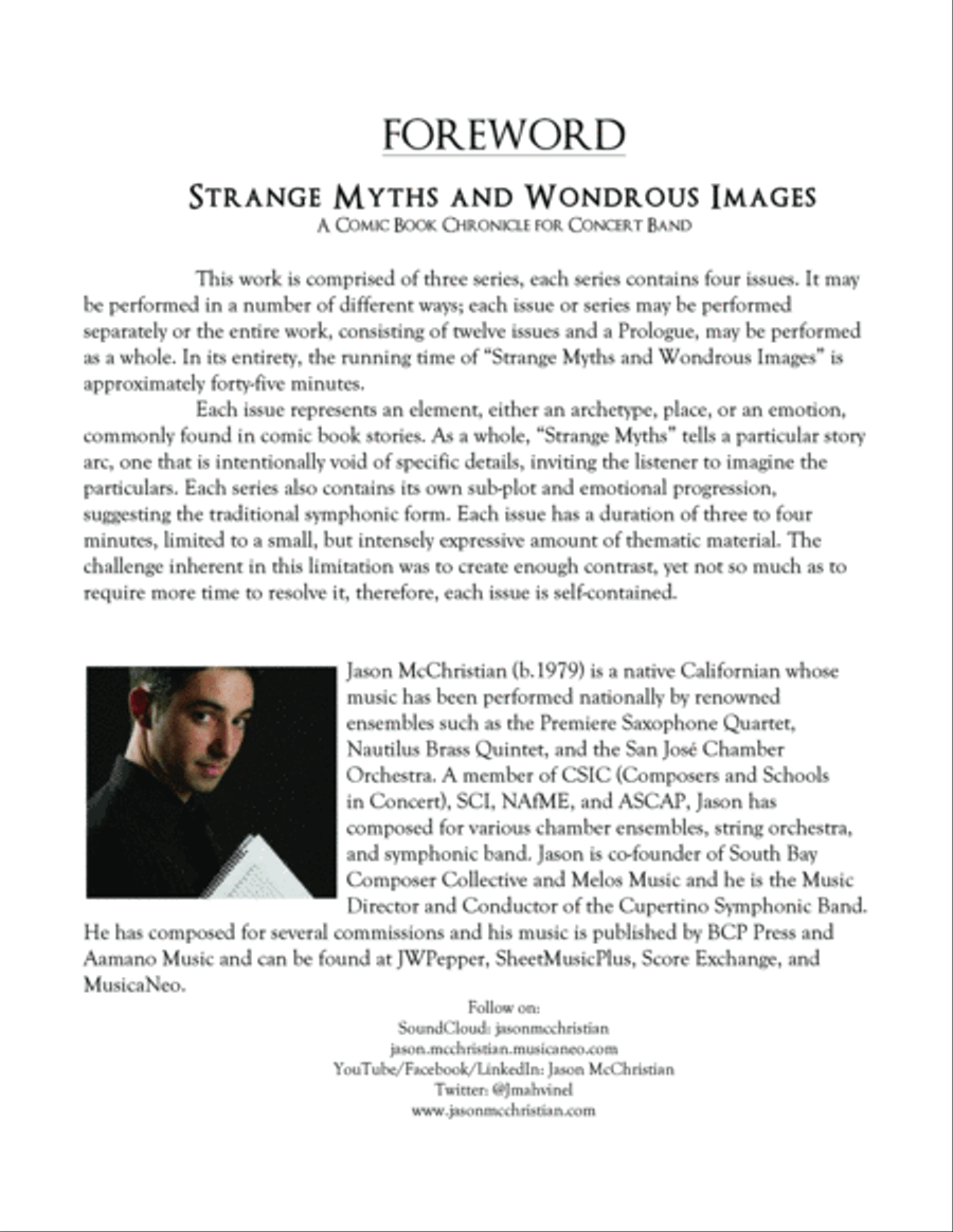 Series 2 from Strange Myths and Wondrous Images - A Comic Book Chronicle for Concert Band Concert Band scores gallery preview page 2
