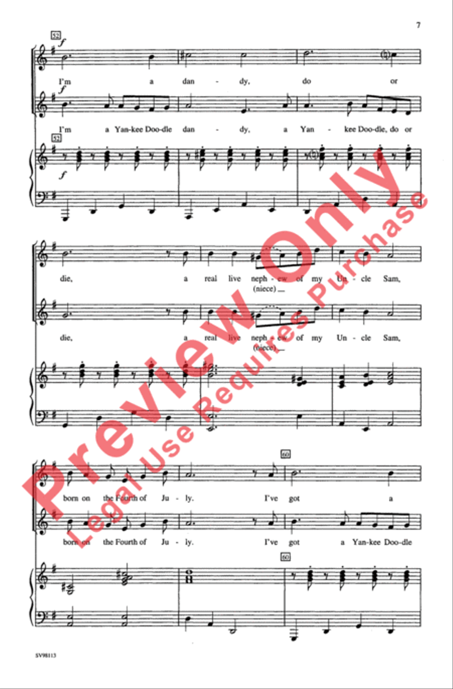 (I'm a) Yankee Doodle Dandy 2-Part scores gallery preview page 7