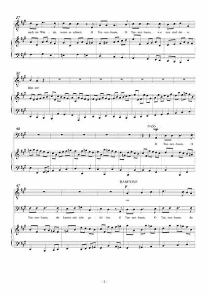 O Tannenbaum, arranged for men's voices with accompaniment image number null