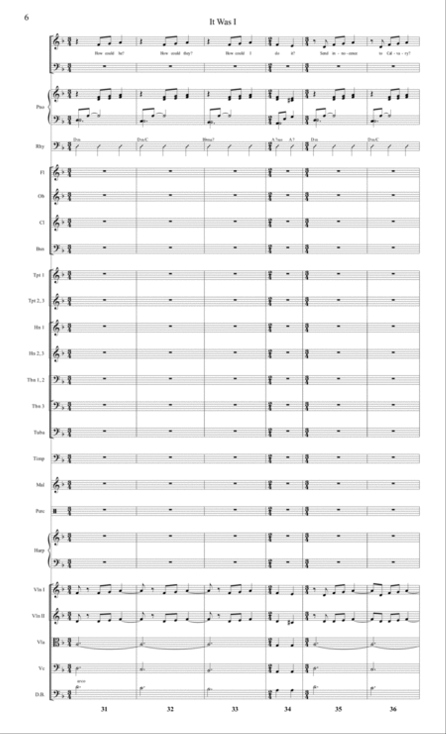 It Was I (Conductor Score) Full Orchestra scores gallery preview page 6