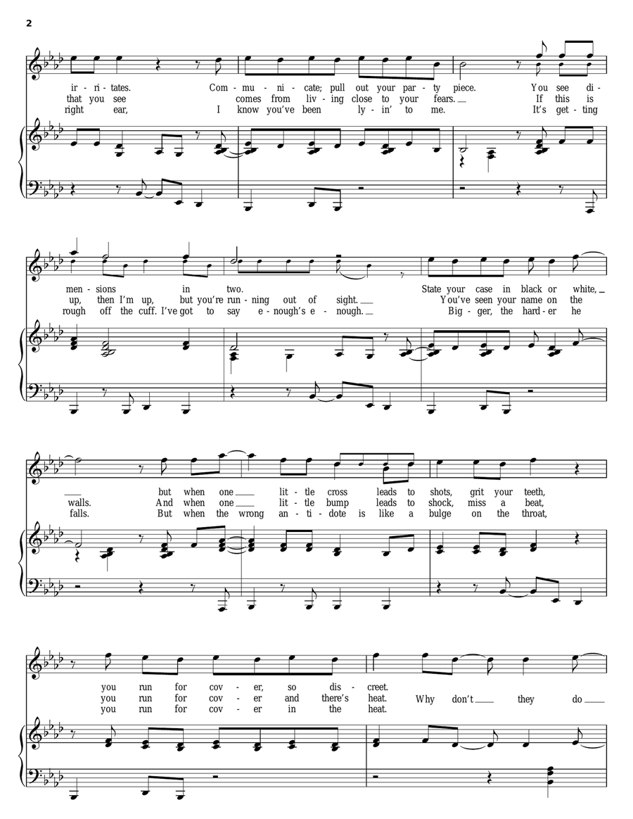 One Thing Leads To Another Piano, Vocal, Guitar scores gallery preview page 2