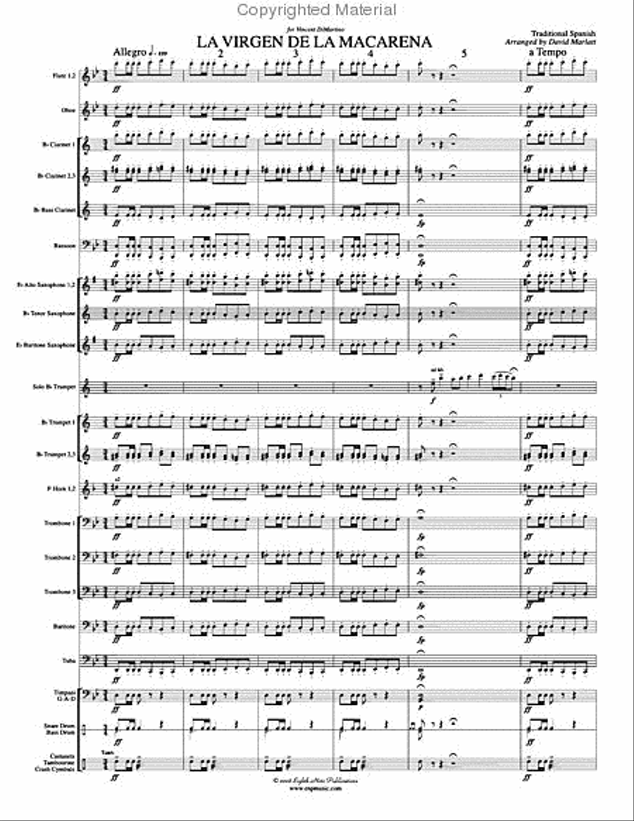 La Virgen de la Macarena La Virgen de la Macarena Concert Band scores gallery preview page 4