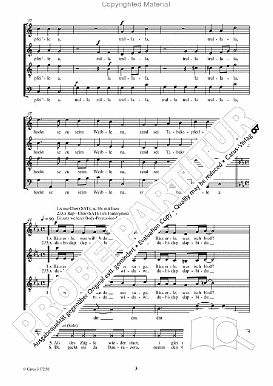 Auf de schwabsche Eisebahne Choir scores gallery preview page 4