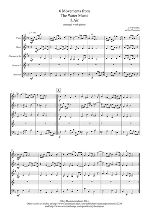 Handel: 6 Movements from "The Water Music" (Wassermusik) - wind quintet