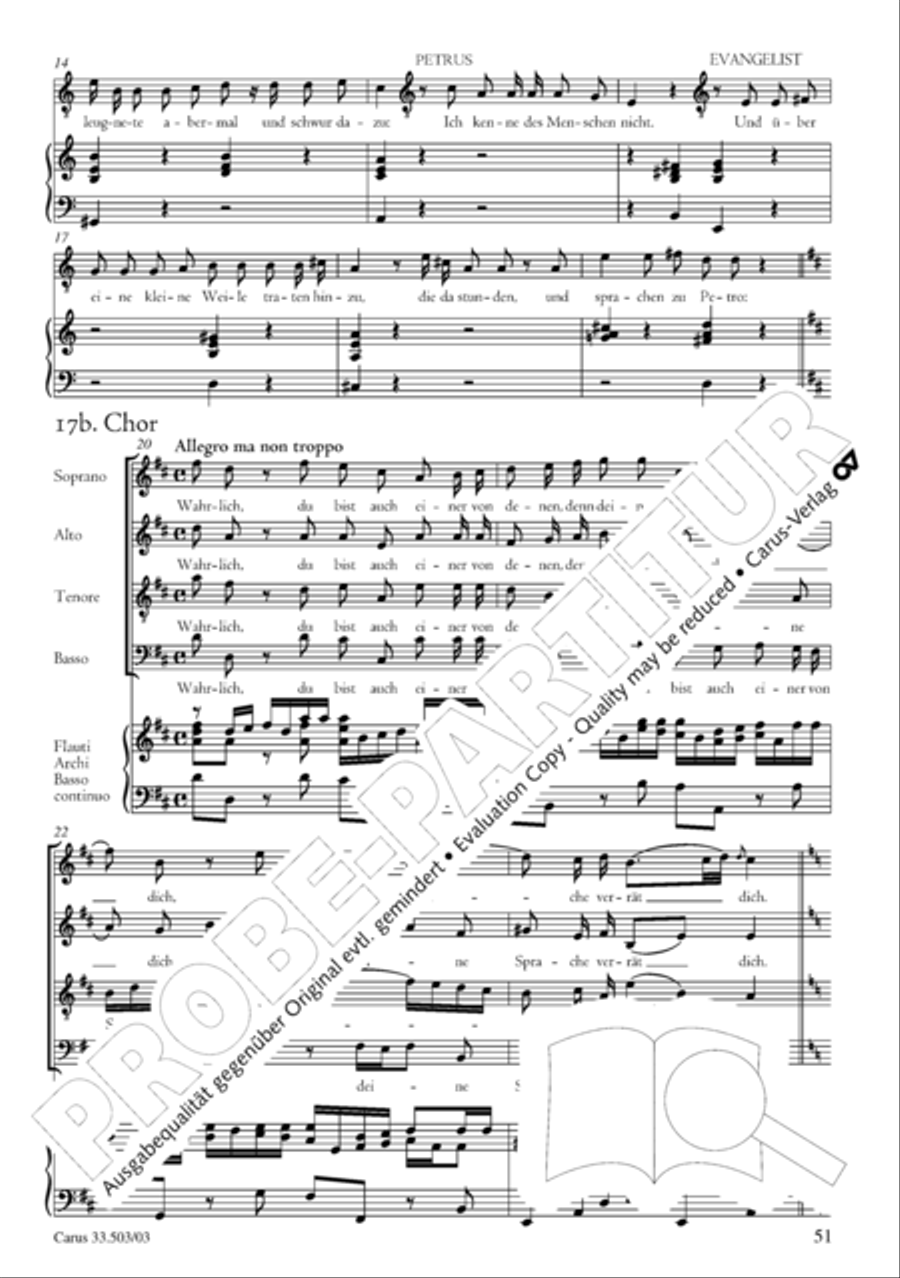 Passion according to St. Matthew (Passions-Musik nach dem Evangelisten Matthaus) SSATB scores gallery preview page 52