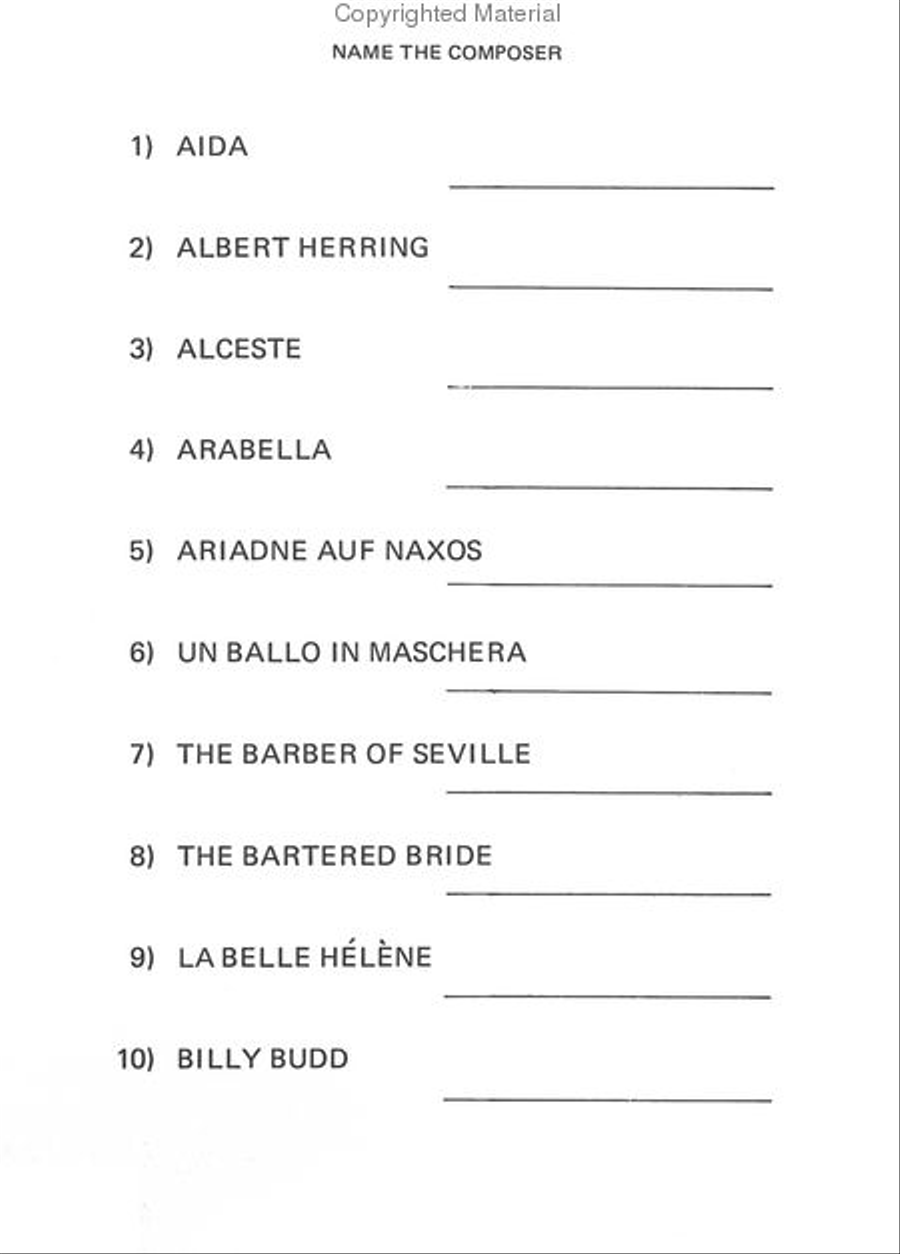 Super Quiz Of Opera Super Quiz Of Opera Collection / Songbook scores gallery preview page 2